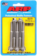 ARP 622-2750 Stainless Steel Bolt Kit, 5/16-18 Thread, 2.75 Inches Long, 3/8 Inch Hex Head, Polished Finish, Set of 5