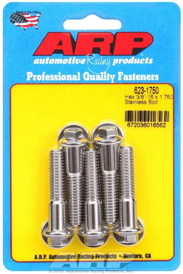 ARP 623-1750 Stainless Steel 3/8-16 x 1.75 Inch Bolt Kit with Hex Head