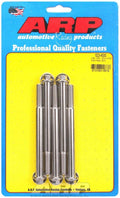 ARP 623-4500 Stainless Steel Hex Head Bolt Kit, 3/8-16 Thread, 4.5 Inches Length, Polished Finish, Set of 5