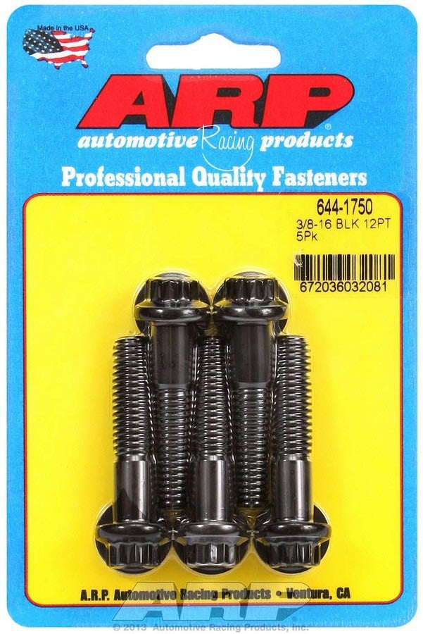 ARP 644-1750 Bolt Kit, 3/8-16 Thread, 1.75 Inch Length, 12-Point Black Oxide Chromoly