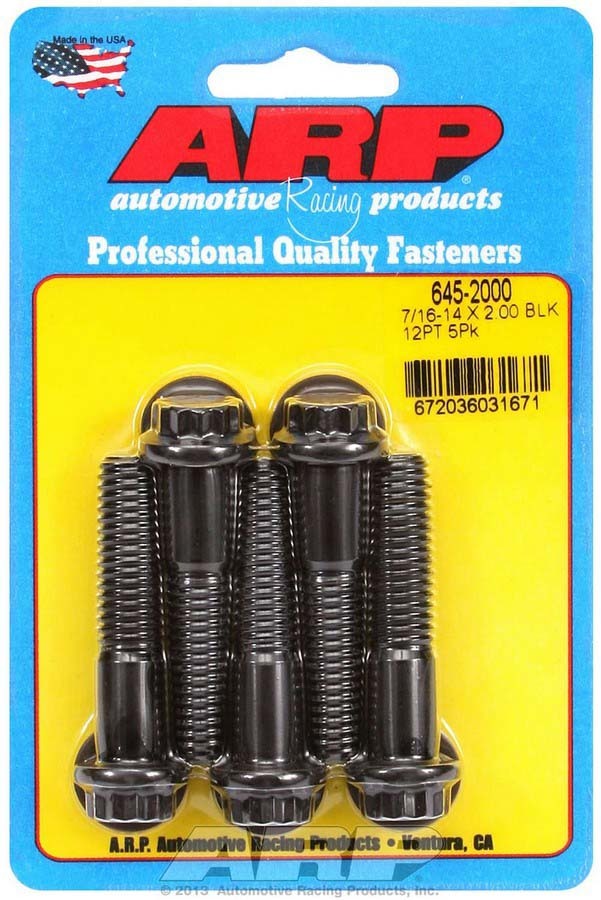 ARP 645-2000 7/16-14 x 2-Inch Chromoly Bolt Set with 12-Point Head