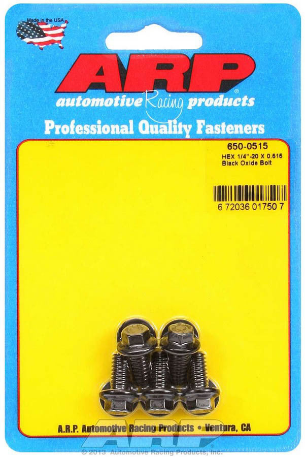 ARP 650-0515 1/4-20 x 0.515 Inch Chromoly Hex Head Bolt Set of 5