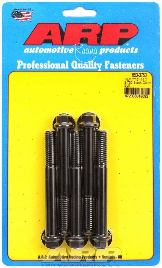 ARP 653-3750 Bolt Kit with 7/16-14 Thread, 3.75 Inch Length, Black Oxide Finish, Set of 5