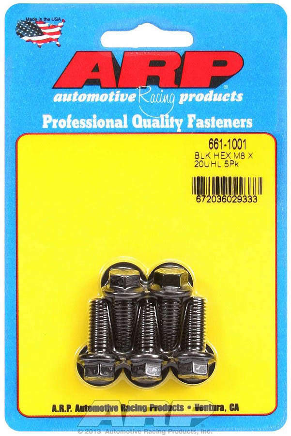 ARP 661-1001 8mm x 1.25 x 20mm Chromoly Hex Head Bolt Set of 5