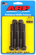 ARP 663-1010 Bolt Kit, 10mm x 1.25 Thread, 80mm Length, 12mm Hex Head, Chromoly Steel, Black Oxide Finish, Set of 5