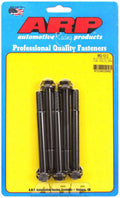 ARP 663-1012 Bolt Kit, 10mm x 1.25 Threads, 100mm Length, 12mm Hex Head, Chromoly Steel, Black Oxide Finish, Set of 5