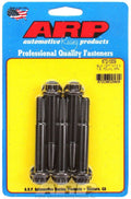 ARP 672-1009 Bolt Kit, 10mm x 1.50 Thread, 70mm Length, 12-Point Head, Chromoly Steel, Black Oxide Finish, Set of 5