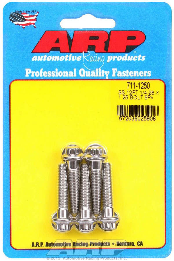 ARP 711-1250 Stainless Steel Bolt Kit 1/4-28 x 1.25 Inch with 12-Point Head