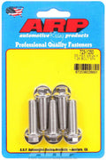 ARP 723-1250 Stainless Steel Bolt Kit with 3/8-24 Thread, 1.25 Inches Long, Hex Head, Polished Finish, Set of 5