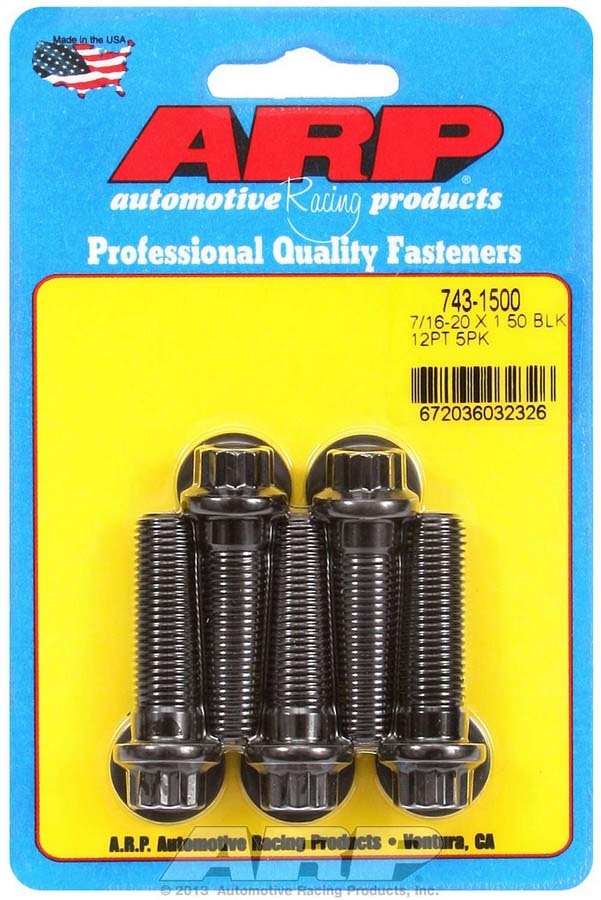ARP 743-1500 Bolt Kit with 7/16-20 x 1.5 Inch Threads and 12-Point Heads in Chromoly with Black Oxide Finish