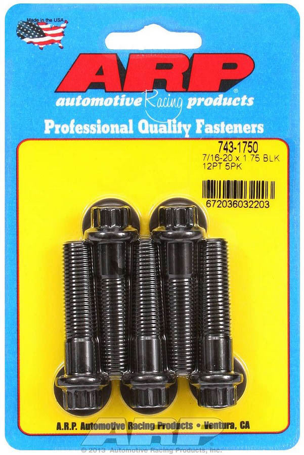 ARP Bolt Kit 743-1750 7/16-20 x 1.75 Inch Black Oxide Chromoly Set of 5