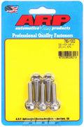 ARP SS Bolt Kit 760-1002, 6mm x 1.00 Thread, 25mm Length, 8mm Hex Head, Stainless Steel, Polished Finish, Set of 5
