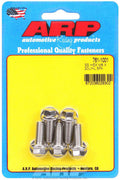 ARP 761-1001 Stainless Steel Bolt Kit, 8mm x 1.25 Thread, 20mm Length, 10mm Hex Head, Polished Finish, Set of 5