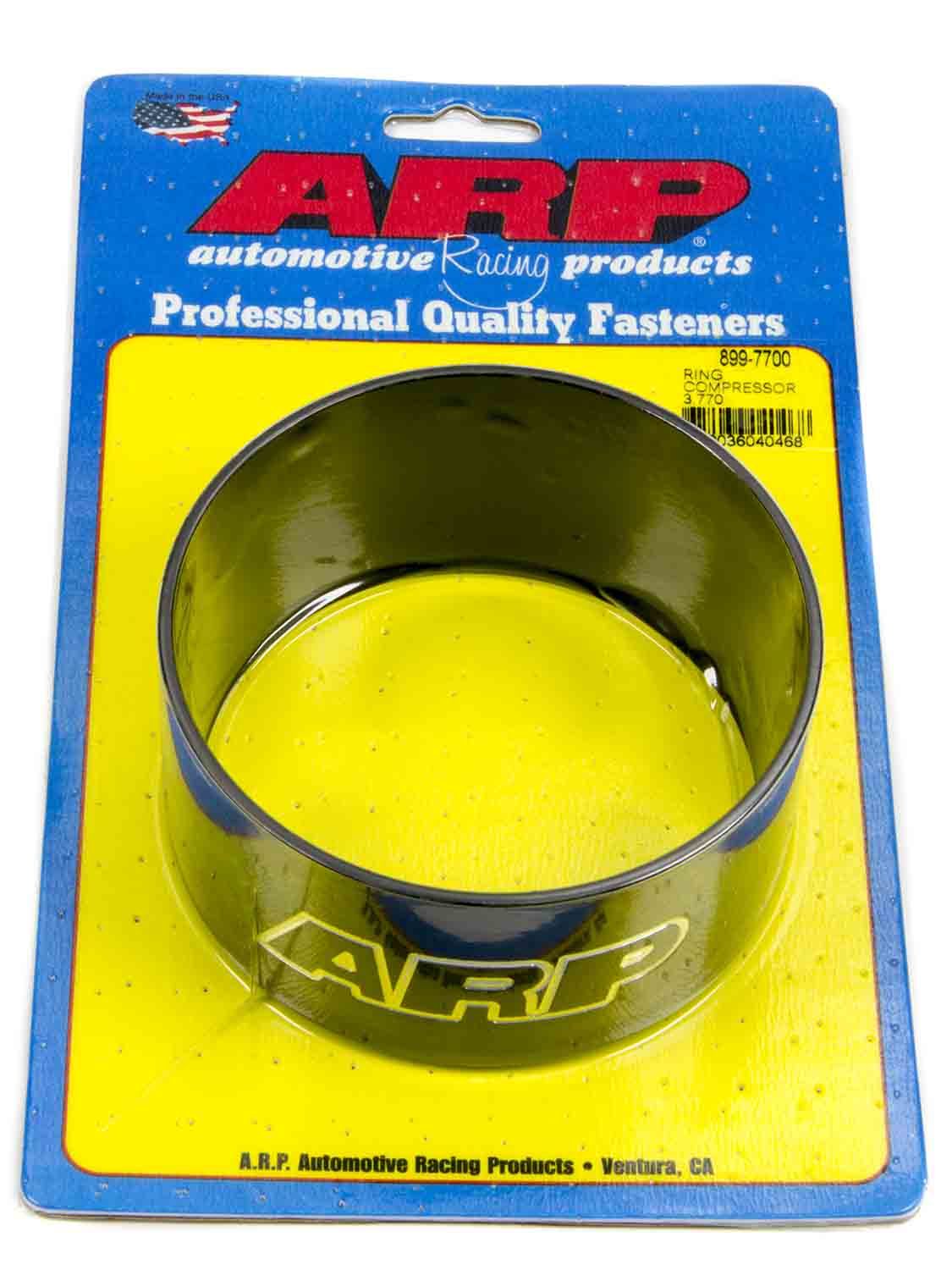 ARP 899-7700 Tapered Piston Ring Compressor for 3.770 Inch Bore, Aluminum Black Anodized