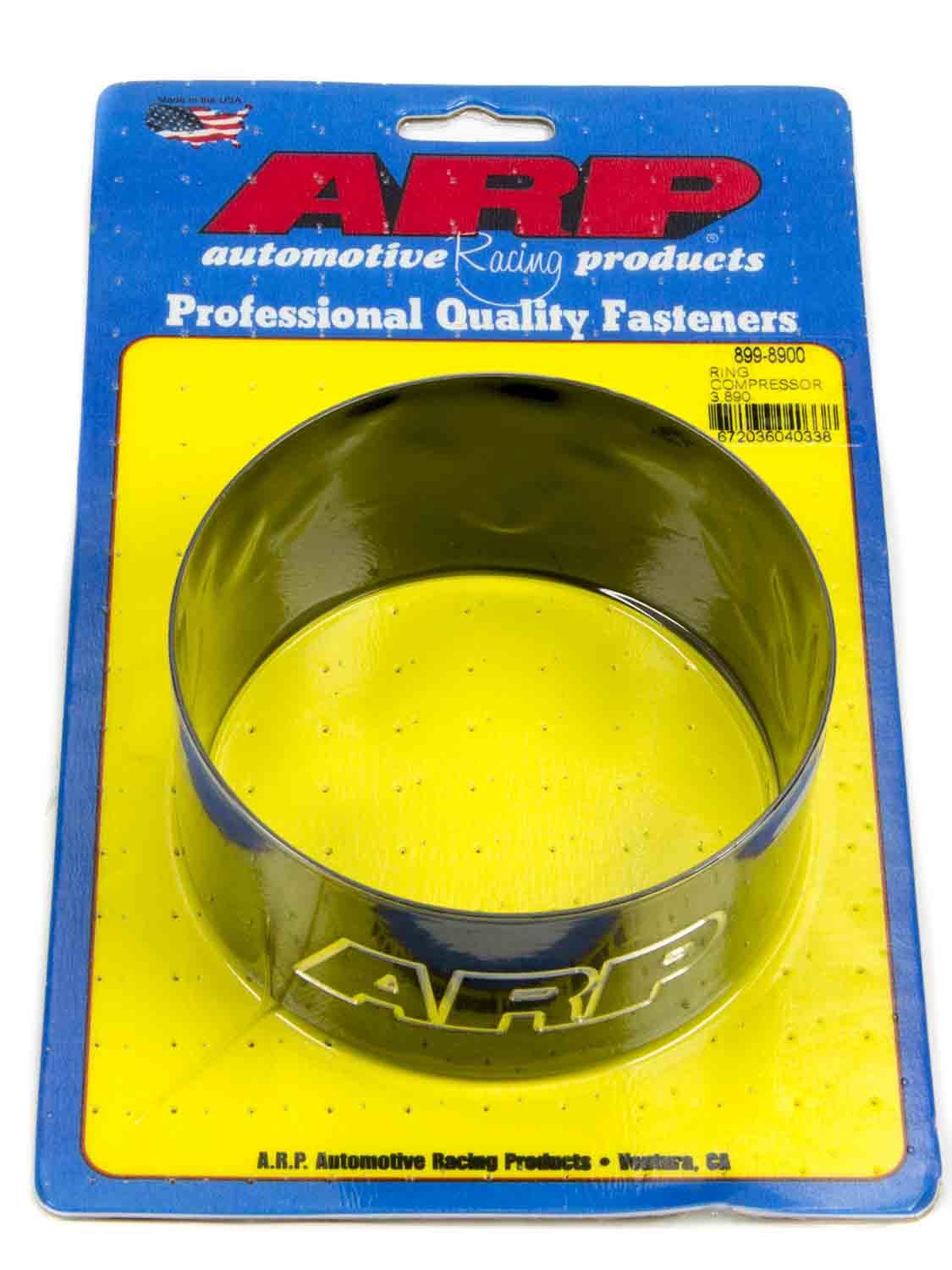 ARP 899-8900 Tapered Piston Ring Compressor for 3.890 Inch Bore Aluminum Black Anodized