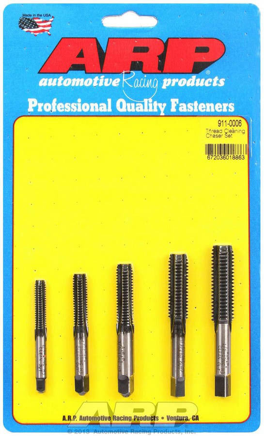 ARP Thread Cleaning Tap Set 5 Piece for 1/4-20, 5/16-18, 3/8-16, 7/16-14, and 1/2-13 Male Threads
