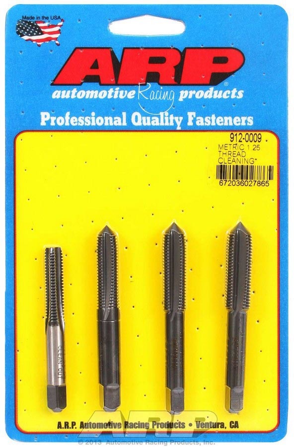 ARP 912-0009 Thread Cleaning Tap Combo Set of 4 with 8 mm, 10 mm, 11 mm, and 12 mm Male Threads
