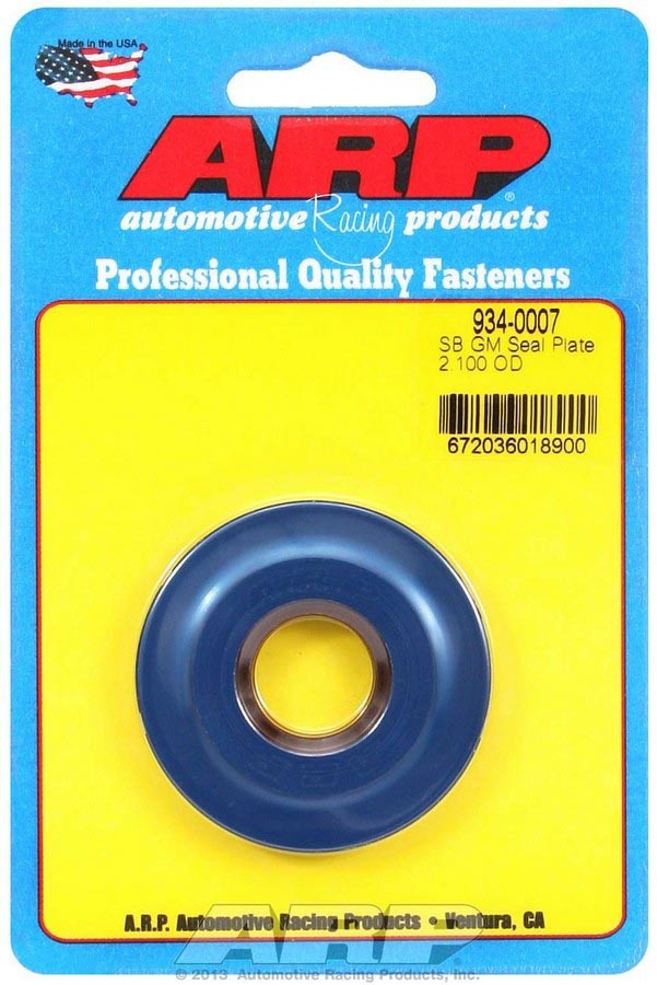 ARP Cam Seal Plate for Small Block Chevy with 2.100 Inch Outer Diameter, Aluminum Blue Anodized