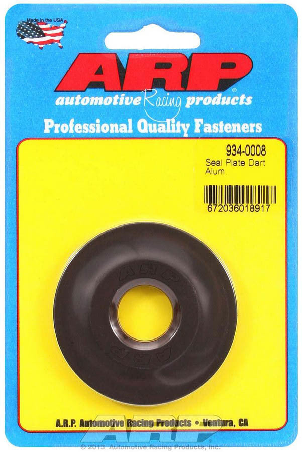 ARP Cam Seal Plate for SB Dart Aluminum Block 2.380 Inch OD, Aluminum, Black Anodized