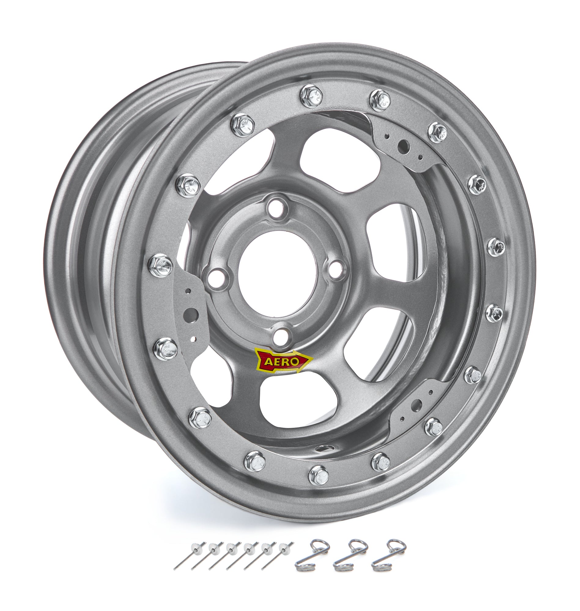 Aero Race Wheels 33-074520S 13x7 Inch Beadlock Steel Wheel with Silver Powder Coat