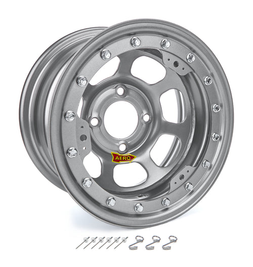 Aero Race Wheels 33-074520S 13x7 Inch Beadlock Steel Wheel with Silver Powder Coat