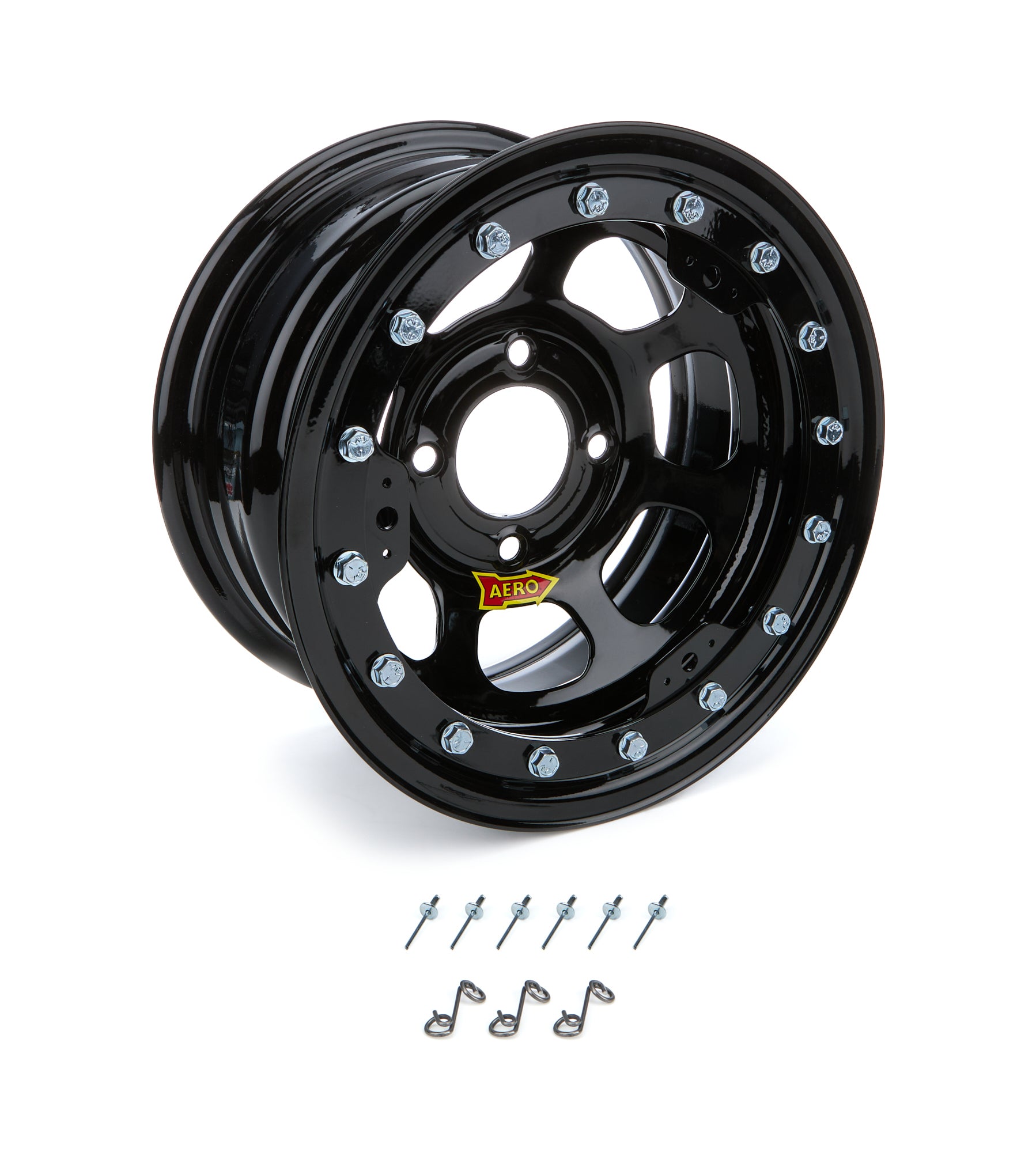 AERO RACE WHEELS 33-174530 13x7 Inch Beadlock Steel Wheel with Black Powder Coat Finish