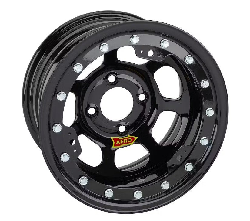 AERO RACE WHEELS 33-174530X Light Weight 13x7 Inch Beadlock Steel Wheel with Black Powder Coat Finish