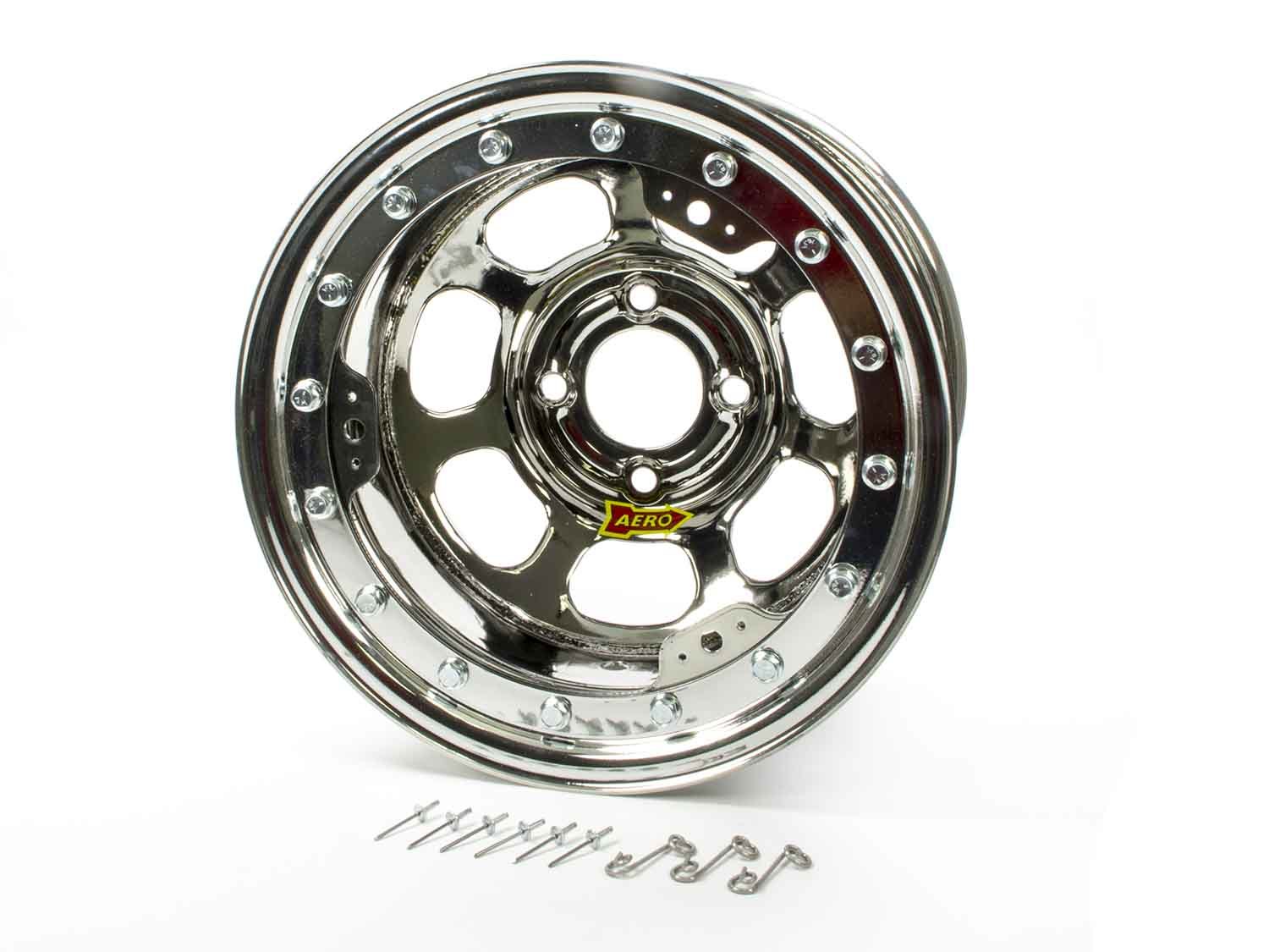 AERO RACE WHEELS 33-284220 13x8 Inch Beadlock Steel Wheel with Chrome Finish