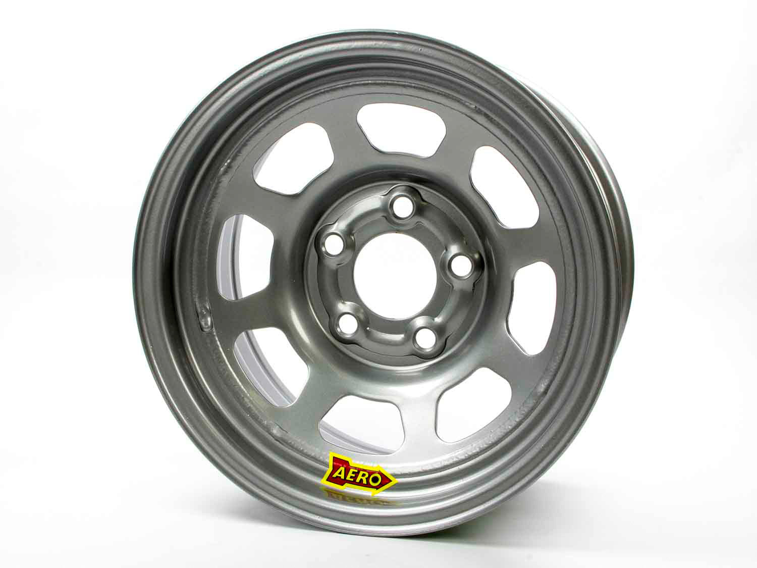 AERO RACE WHEELS 50-084540 15x8 Inch Steel Wheel with Silver Powder Coat Finish, 4-Inch Backspace, 5 x 4.50 Bolt Pattern