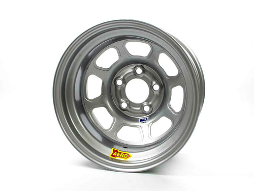 AERO RACE WHEELS 52-085020L 15x8 Inch Steel Wheel with 2 Inch Backspace and Silver Powder Coat for Driver Side