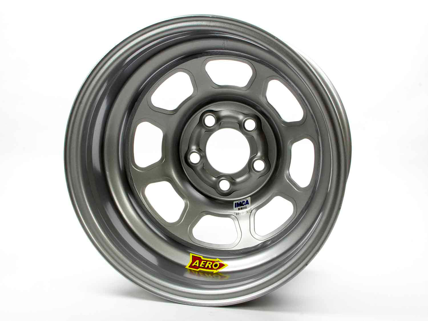 Aero Race Wheels 52-085040 15x8 Inch Steel Wheel with 4 Inch Backspace and 5x5 Inch Bolt Pattern, Silver Powder Coat Finish