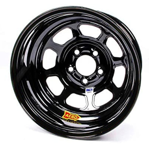 Aero Race Wheels 52-185020 15x8 Inch Steel Wheel with Black Powder Coat Finish and 5x5 Inch Bolt Pattern