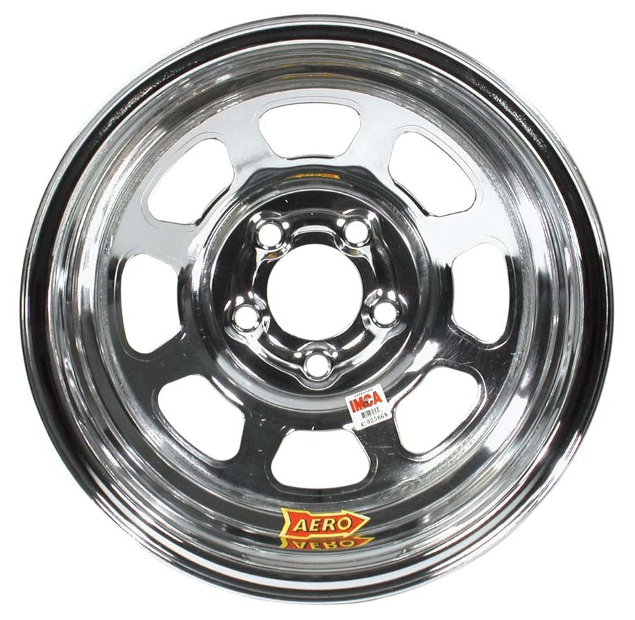 AERO RACE WHEELS 52-284720 15x8 Inch Steel Chrome Wheel with 2 Inch Backspace and 5x4.75 Bolt Pattern