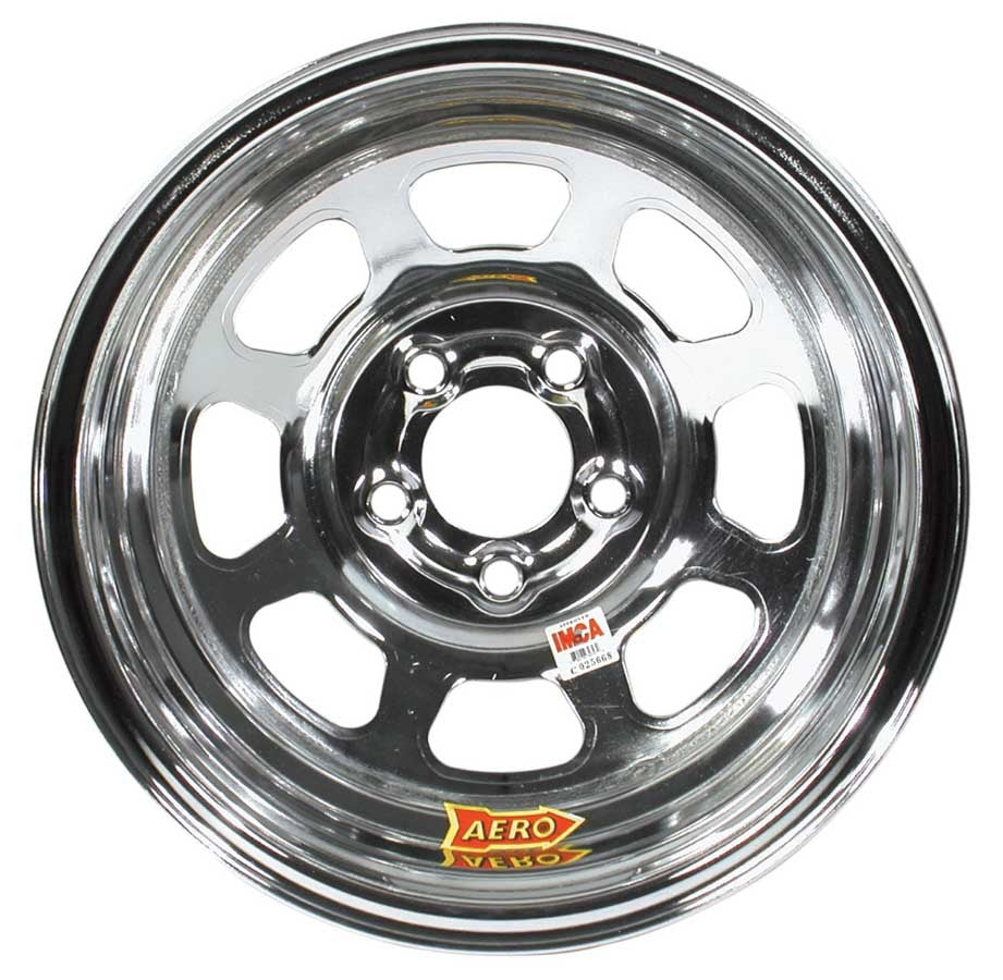 Aero Race Wheels 52-284740 15x8 Inch Steel Chrome Wheel with 4-Inch Backspace and 5x4.75 Bolt Pattern