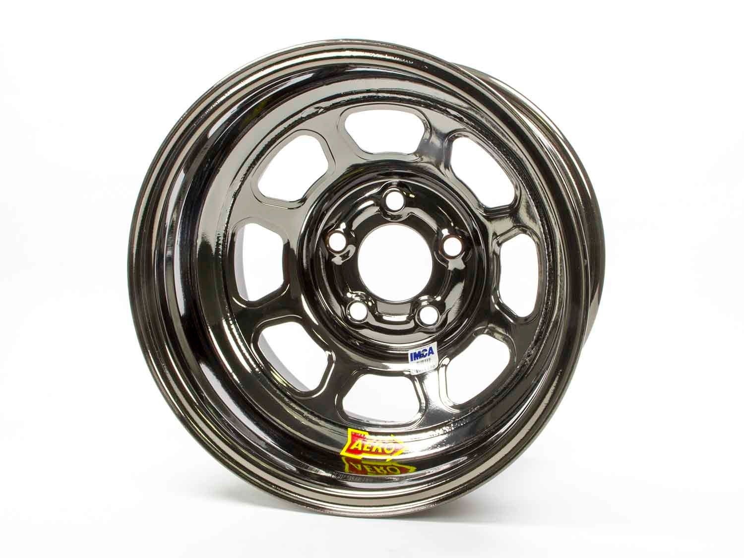 Aero Race Wheels 52-985020BLK 15x8 Inch Steel Wheel with Black Chrome Finish and 5x5 Bolt Pattern