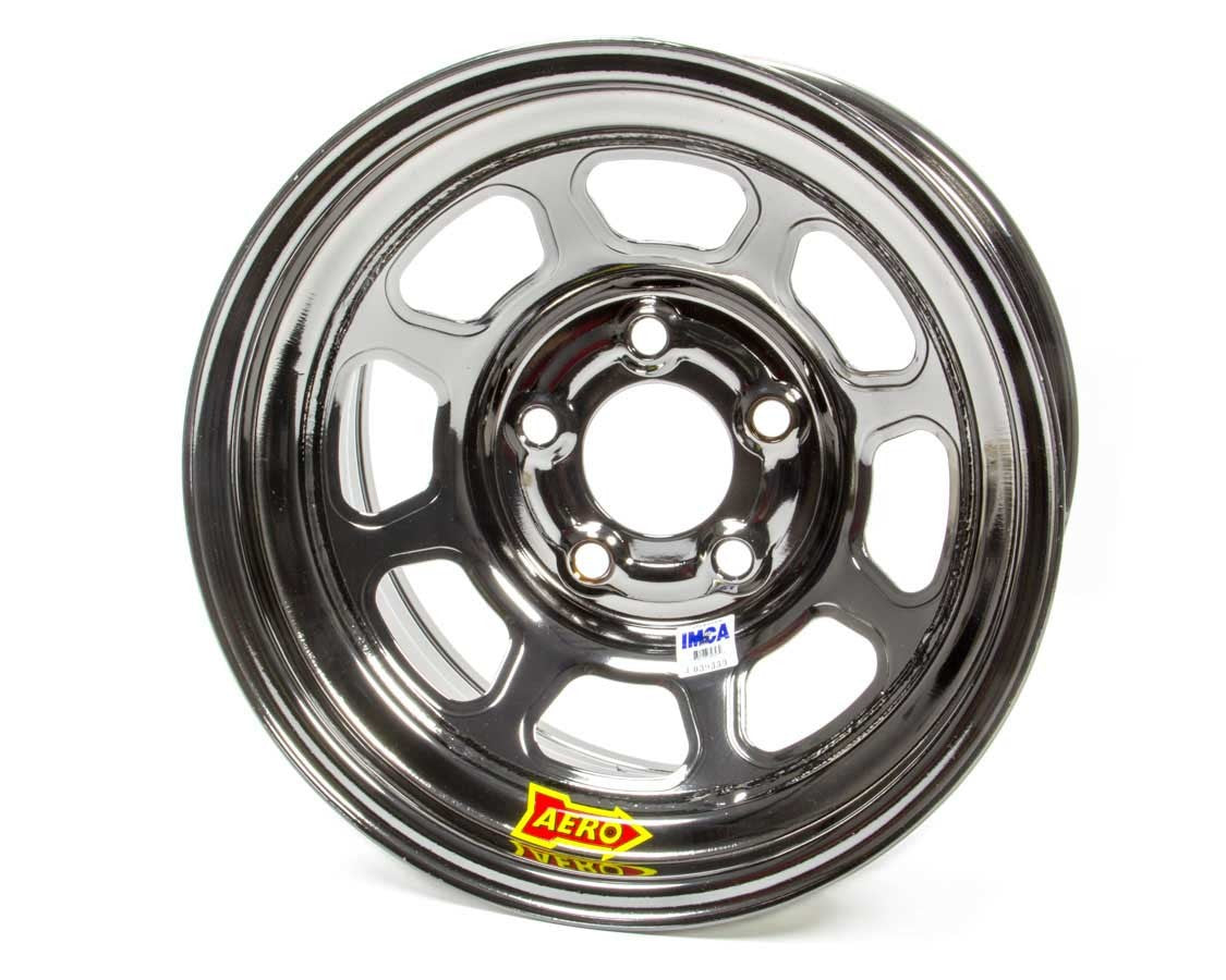 AERO RACE WHEELS 52-985040BLK 15x8 Inch Steel Wheel with Black Chrome Finish
