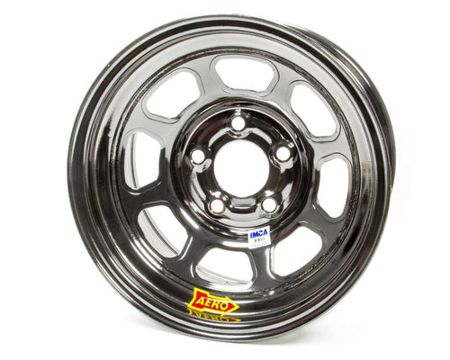 AERO RACE WHEELS 52-985040BLK 15x8 Inch Steel Wheel with Black Chrome Finish