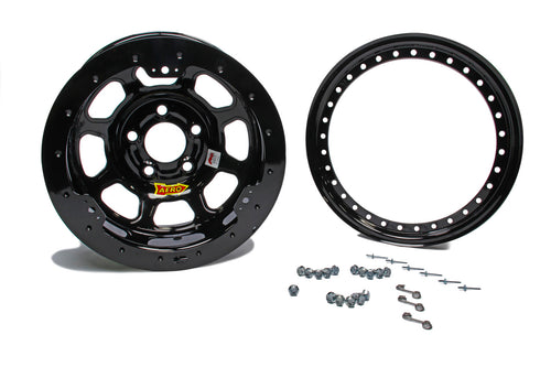 AERO RACE WHEELS 53-105020B 15x10 Inch Beadlock Steel Wheel with 2 Inch Backspace and 5x5 Bolt Pattern