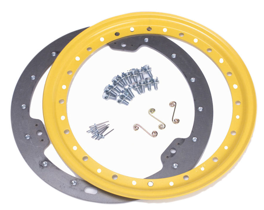 Aero Race Wheels Beadlock Kit 54-500007 for 15-Inch Steel Wheels with Weld-On Inner Ring and Hardware, Yellow Finish