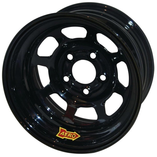 Aero Race Wheels 56-185030 15x8 Inch Steel Wheel with 3 Inch Backspace and 5x5 Bolt Pattern, Black Powder Coat Finish