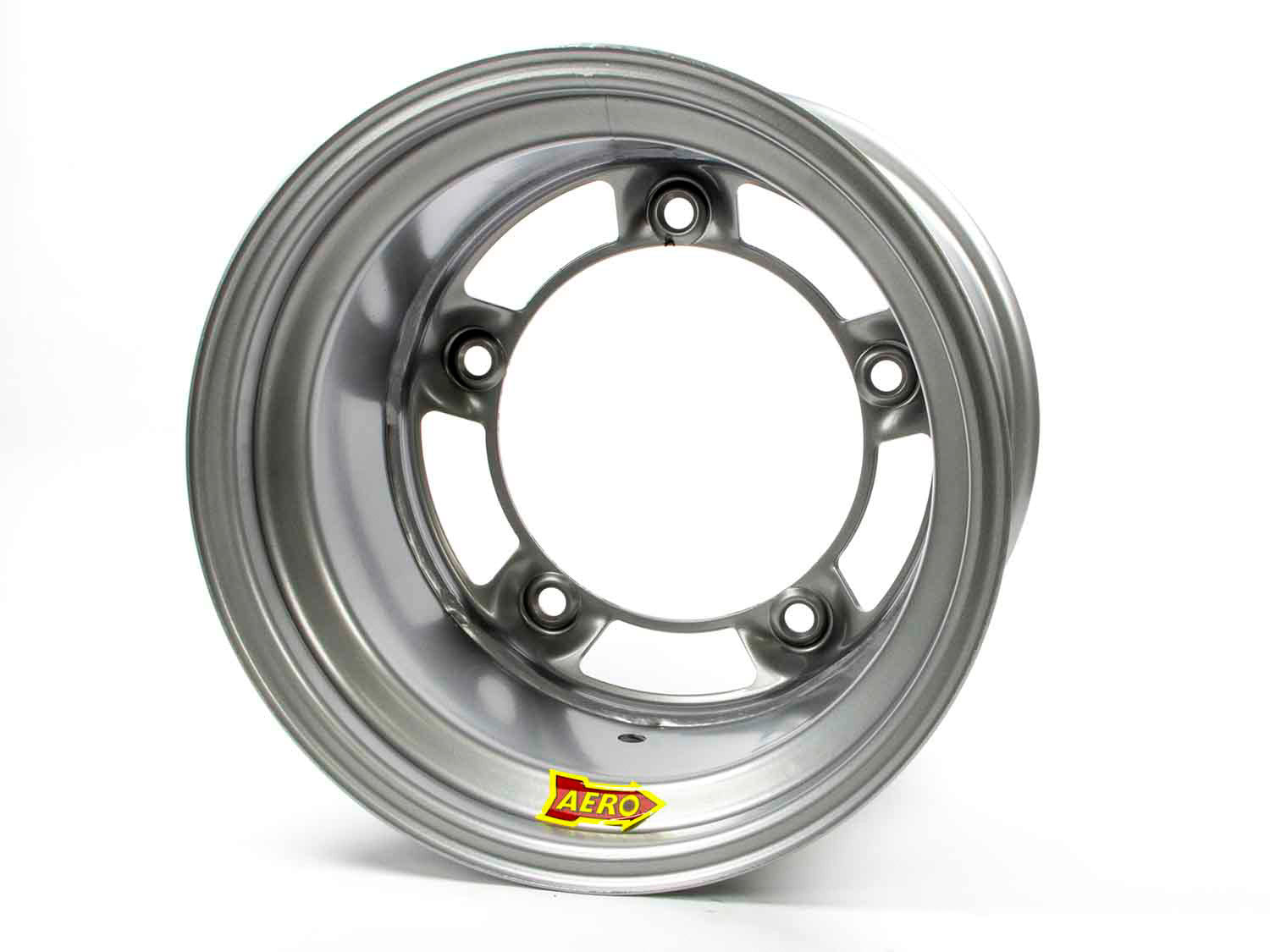 Aero Race Wheels 58-000540 15x10 Inch Steel Wheel with 4-Inch Backspace and Wide 5 Bolt Pattern, Silver Powder Coat Finish