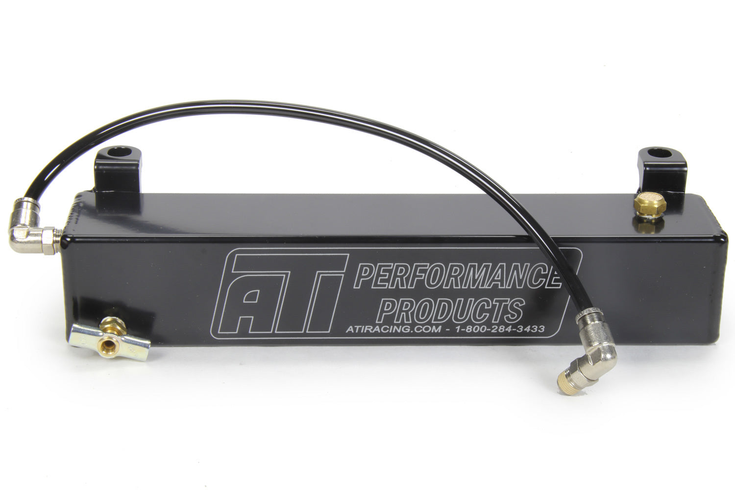 ATI Performance Overflow Tank for GM Powerglide Transmission - 1 Quart Aluminum Black Powder Coat