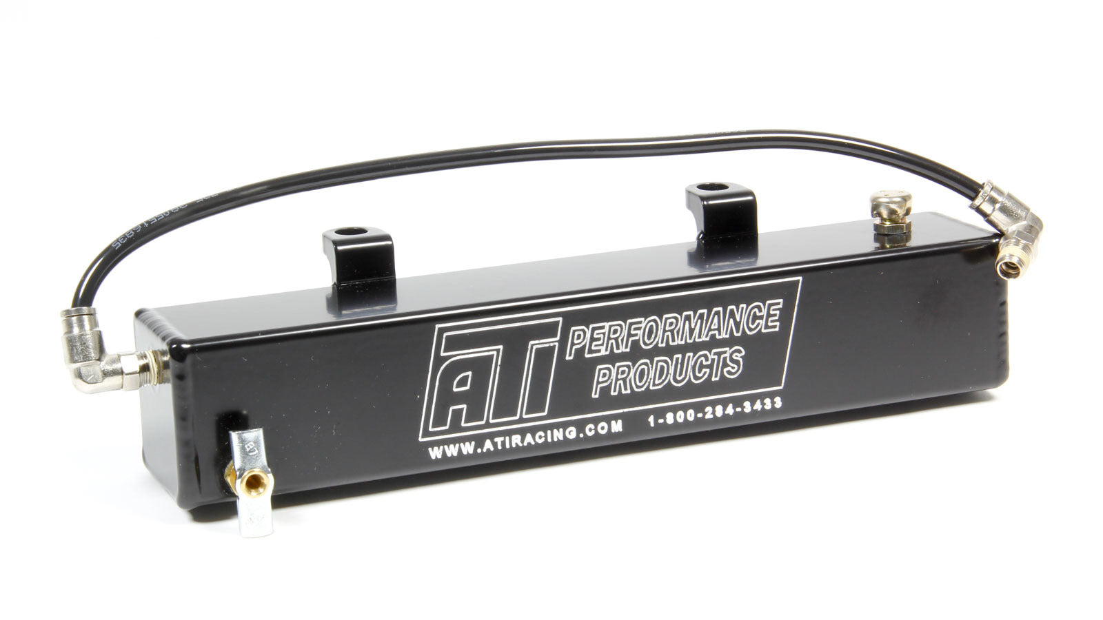 ATI Performance Overflow Tank for GM TH400 Transmission Fluid, 1 Quart, Aluminum, Black Powder Coat