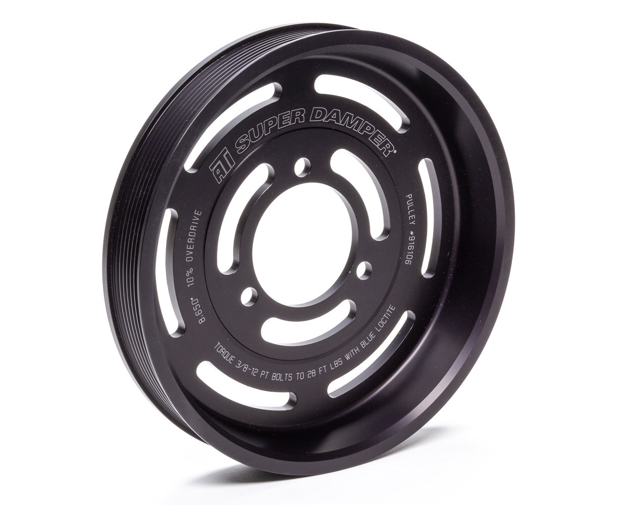 ATI Performance Crankshaft Pulley 916106 for GM GenV LT-Series and Cadillac CTS-V, 8-Rib, 8.69 Inch Diameter, Aluminum Black Anodized