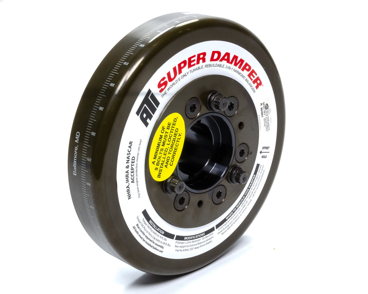 ATI Performance BBC 8.074-Inch Harmonic Damper with Steel Construction and Black Oxide Finish