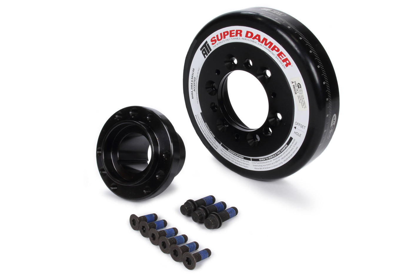 ATI Performance BBC 917301 Harmonic Damper for Big Block Chevy with 7.074 Inch Outer Diameter, SFI 18.1 Certified, Aluminum and Steel Construction, Black Finish