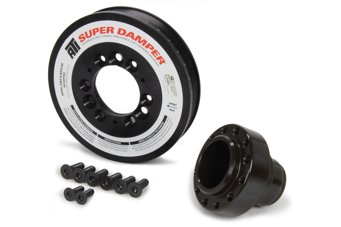 ATI Performance LS1 Harmonic Damper 7.48 Inch Serpentine Super Damper Black Aluminum Steel