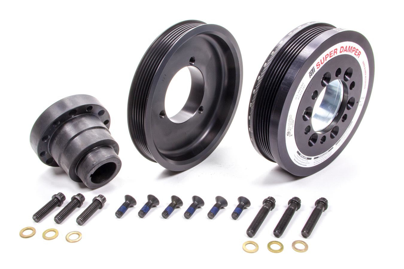 ATI Performance Harmonic Balancer for Ford 5.0L 4V Mustang GT, SFI 18.1, Aluminum and Steel, Black, Internal Balance