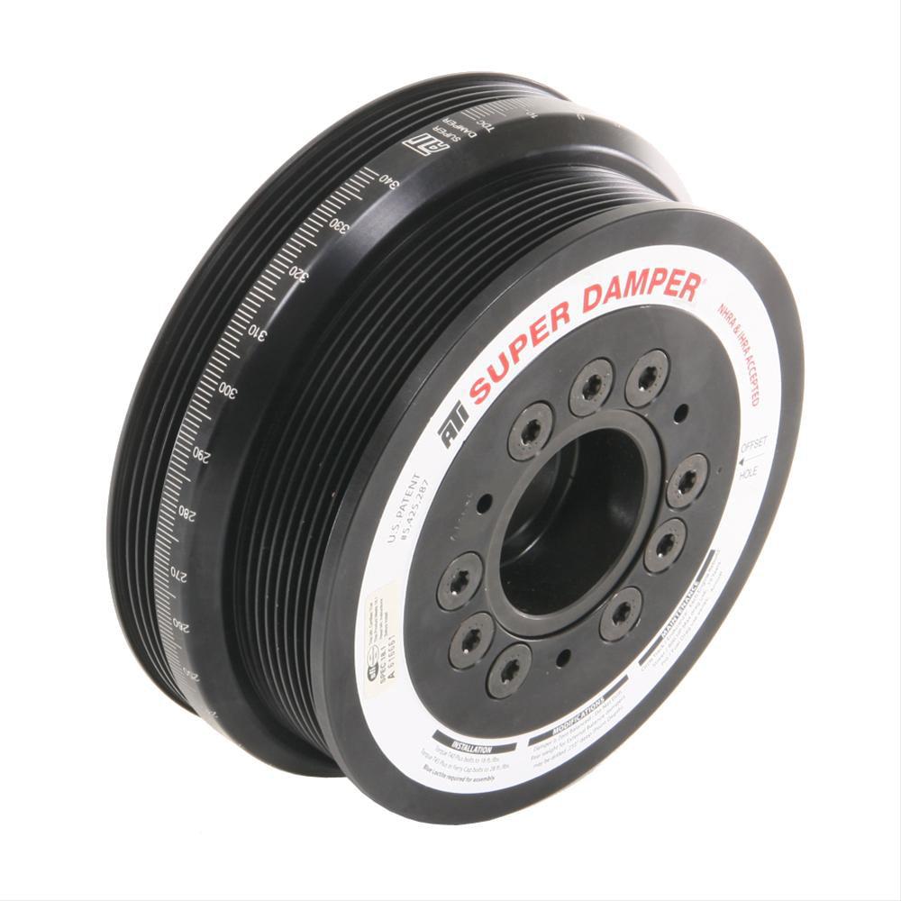 ATI Performance Super Damper GM LS-Series 6.75 Inch Diameter Black Aluminum Steel Harmonic Balancer Part Number 918620U