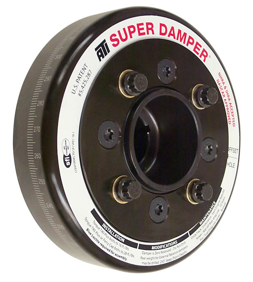 ATI Performance SBF 918900 Harmonic Damper for Small Block Ford, 6.325 Inch OD, Steel, Black Oxide, External Balance